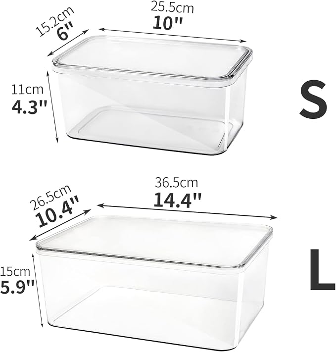 Clear Storage Bins With Lids, 5 Packs Food Storage Organizer, Cabinet Storage - Image 6
