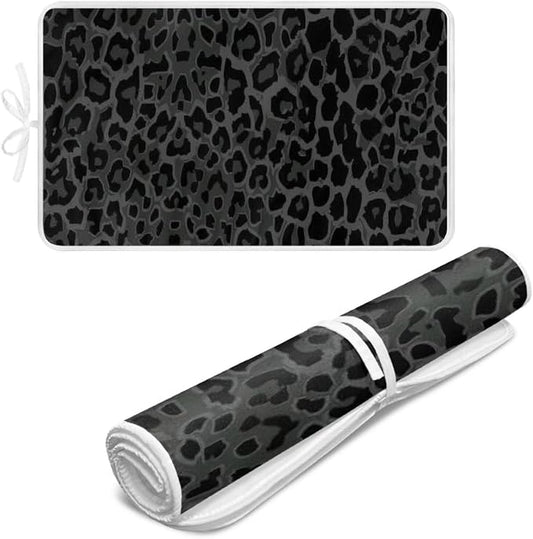 Black Ironing Mat Portable Leopard Print Ironing Pad by Unknown