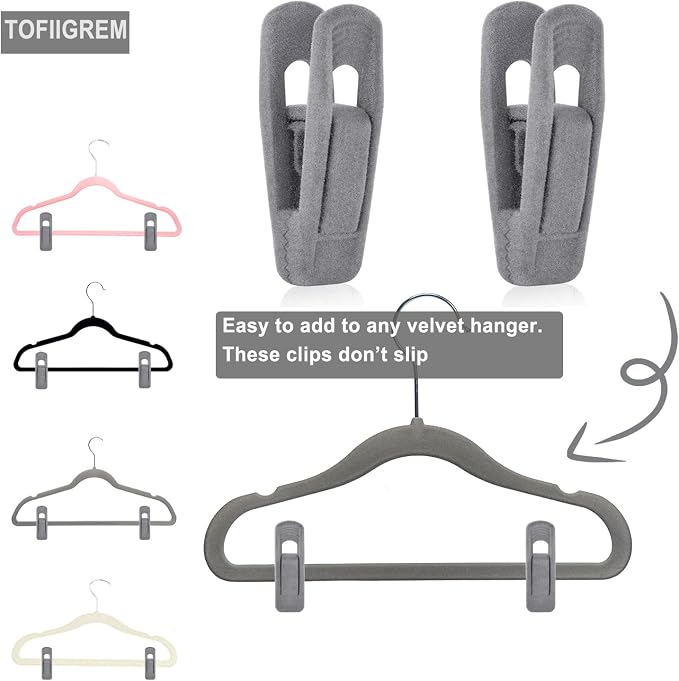 Grey Velvet Clips for Velvet Hangers - Image 3