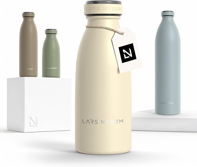 LARS NYSØM Stainless Steel Insulated Water Bottle 12oz 17oz 25oz 34oz 51oz | by LN