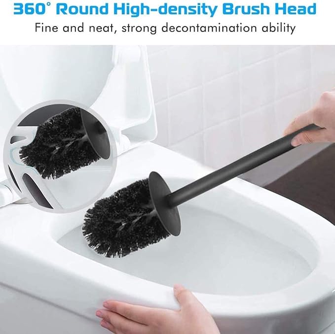 BGL Stainless Steel 304 Black Toilet Bowl Brush and Holder Set Cleaning Tool - Image 4