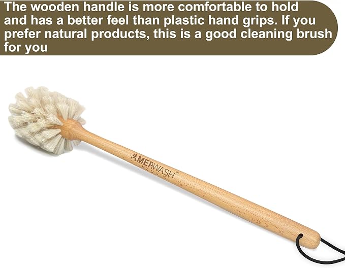 Bottle Brush Cleaner with Horsehair Bristles, 13-3/4 Inch Long Wood Handle - Image 6