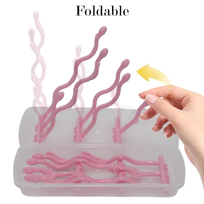 Travel Baby Bottle Drying Rack, Foldable Portable Bottle Drying Rack, Holds Up - Image 2