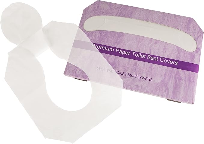 EZbrnd Premium Half-Fold Disposable Toilet Seat Covers, Flushable Paper Cover - Image 3