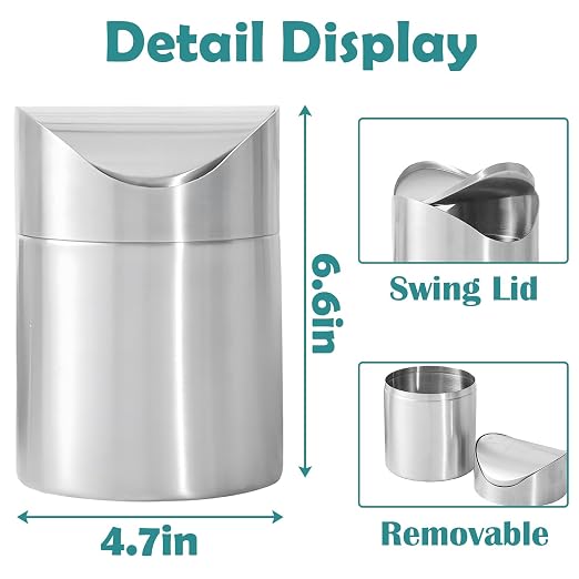 Mini Trash Can, Tiny Desktop Trash Bin - Image 2