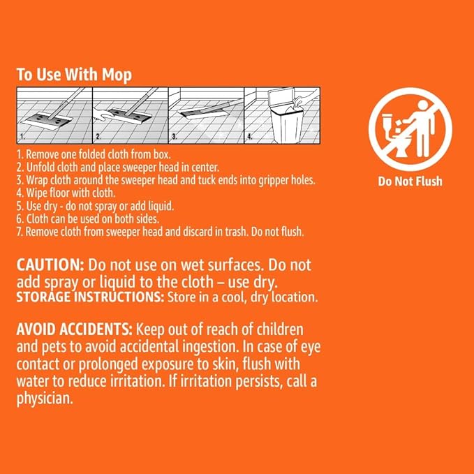 Amazon Basics Heavy Duty Dry Sweeping Cloths to Clean Dust, Pet Hair, Fits - Image 4