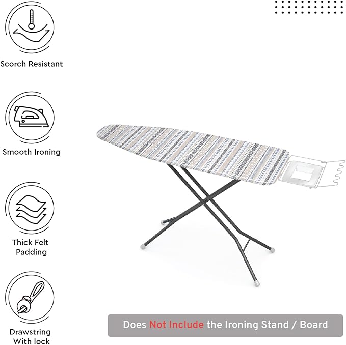 Encasa XO Ironing Board Cover and Pad 57"x22" - Image 3