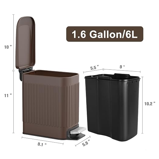 TrashAid Slim Bathroom Trash Can - Image 5