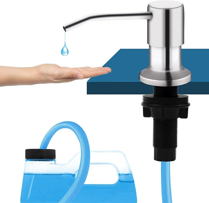 Kitchen Sink Soap Dispenser, Brushed Nickel Countertop Soap Dispenser Pump by izolor