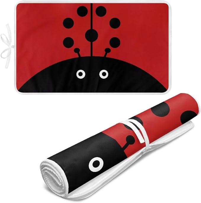 Cute Iron Mat Blanket Travel Foldable Ladybugs Ironing Pad Fabric Ironing Board by Unknown