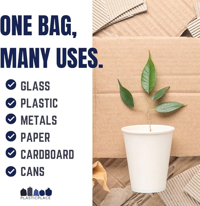 Plasticplace 32-33 Gallon Recycling Trash Bags, 1.2 Mil, 33” x 39” - Image 5