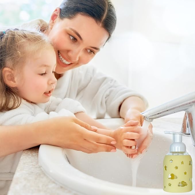 SoCal Suds & Company Glass Foaming Hand Soap Dispenser, Soft Grip Silicone - Image 3