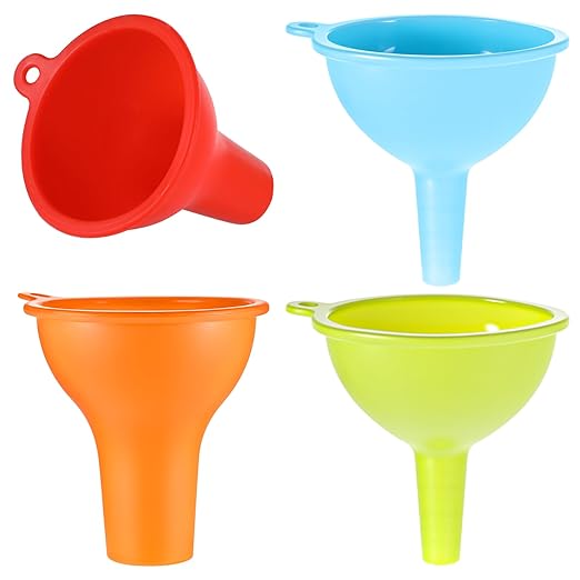 4 Pack Kitchen Silicone Funnel, 4 Colors Kitchen Funnel Set Wide Mouth Funnels by Unknown