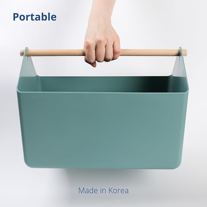 BLUE GINKGO Large Storage Basket – Plastic Caddy - Image 5