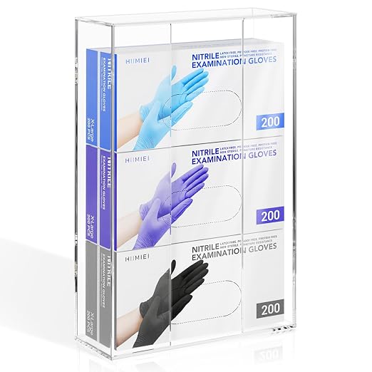 HIIMIEI Acrylic Glove Dispenser Wall Mount, Capacity Of 3 Glove Boxes by HIIMIEI