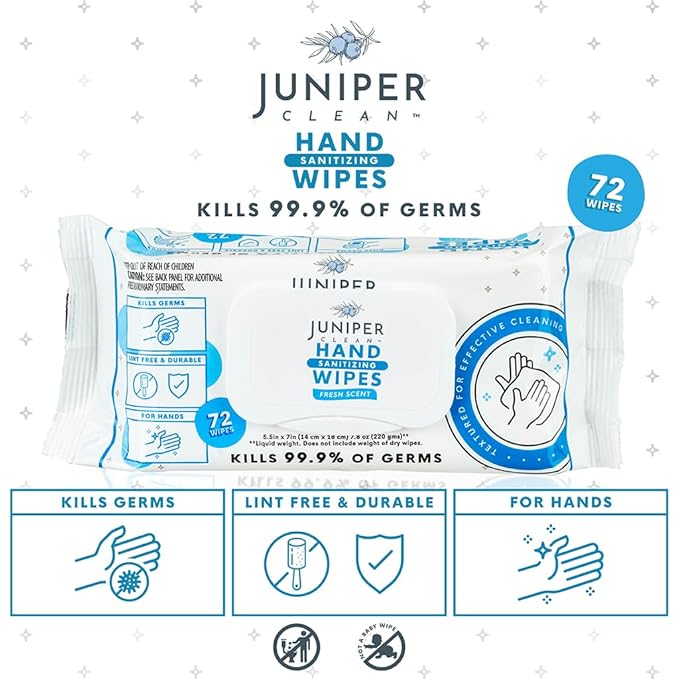 24 Pack Hand Sanitizing Wipes, Fresh Scent, Lint Free & Durable - Image 5