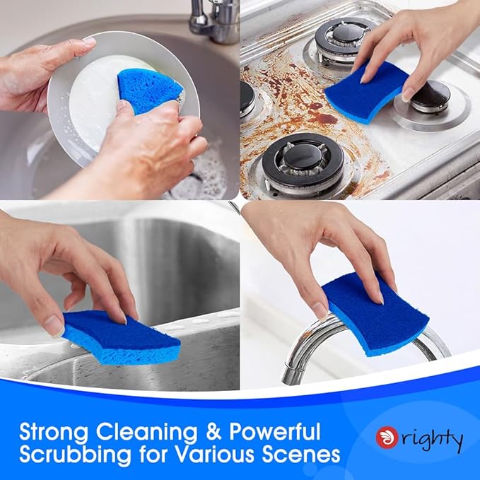 Orighty Non-Scratch Cellulose Scrub Sponges 24 Pack, Kitchen Sponges - Image 3