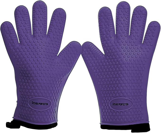 KITCHEN PERFECTION XL Silicone Smoker Oven Gloves -Extreme Heat Resistant BBQ by Kitchenperfection