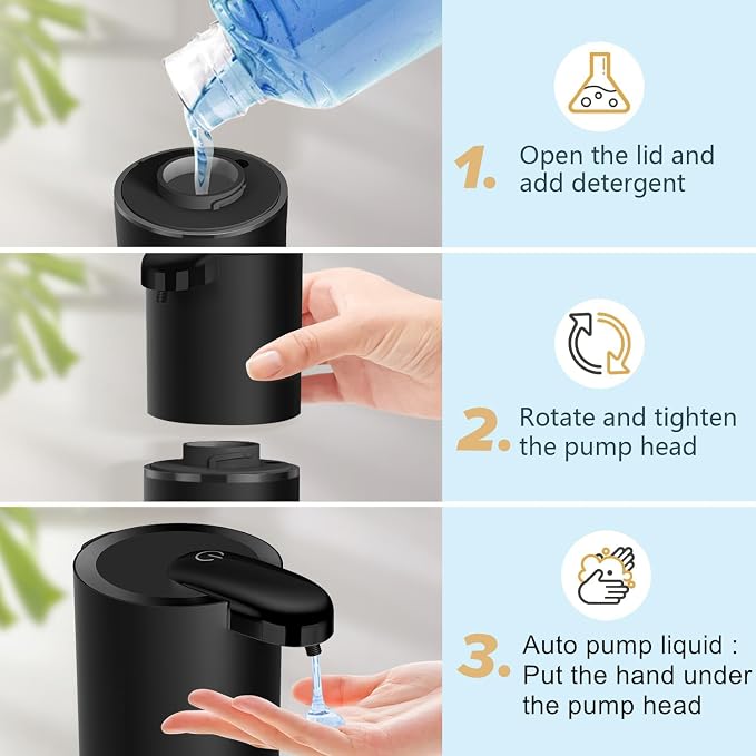 Automatic Soap Dispenser, 380ml Touchless Liquid Foam Soap Dispenser, USB - Image 4