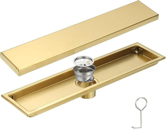 uxcell Rectangular Shower Drain, Brushed 304 Stainless Steel Odor-Proof Floor by uxcell