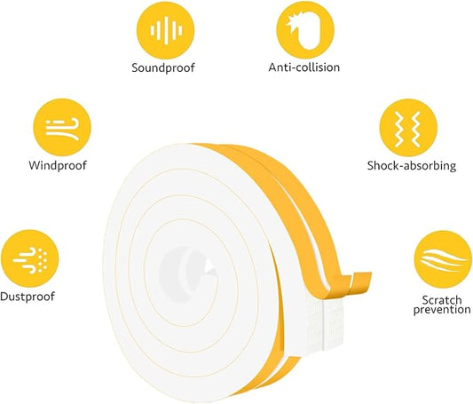 Weather Stripping Door Seal Strip, Strong Adhesive Doors and Windows Insulation - Image 2