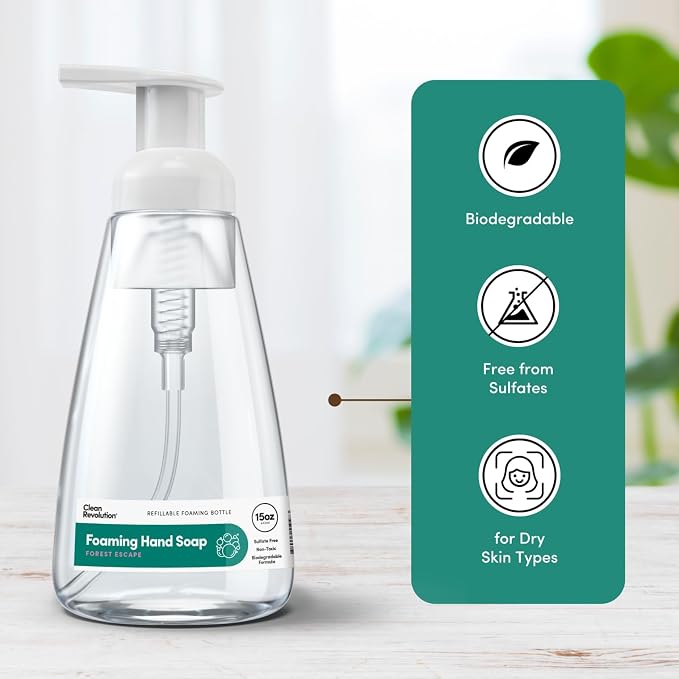 Clean Revolution Ready to Use Foaming Hand Soap| Three Pack | Jumbo 15oz - Image 4