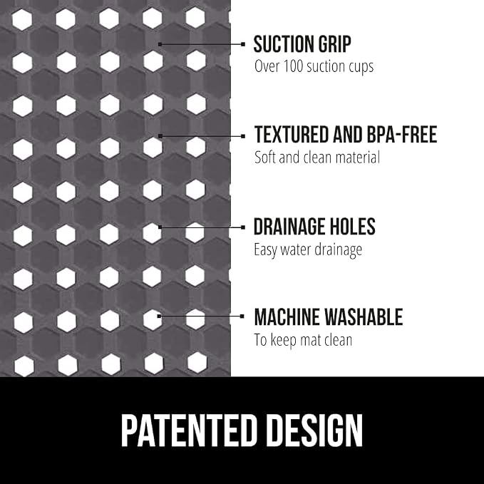 GORILLA GRIP Patented Square Shower Stall Mat, Small Bathtub Floor Mats - Image 2