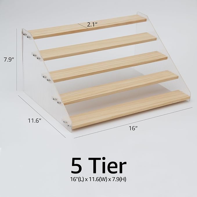 nianfeng Tiered Spice Rack, 5-Tier Spice Pantry Kitchen Cabinet Organizer - Image 6