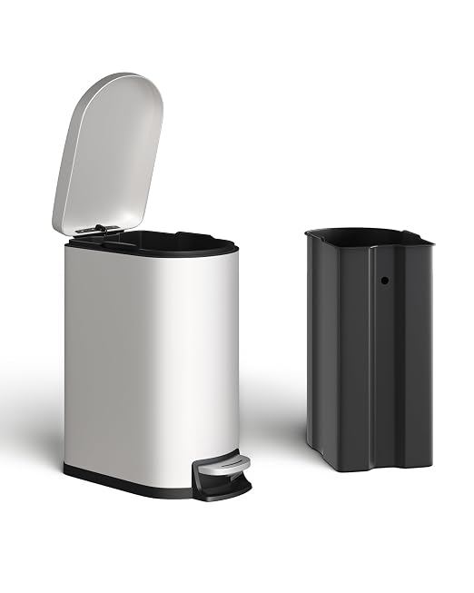 Garvee 13 Gal and 2.6 Gal Metal Trash Can Combo Set, Rustproof Garbage Can - Image 7