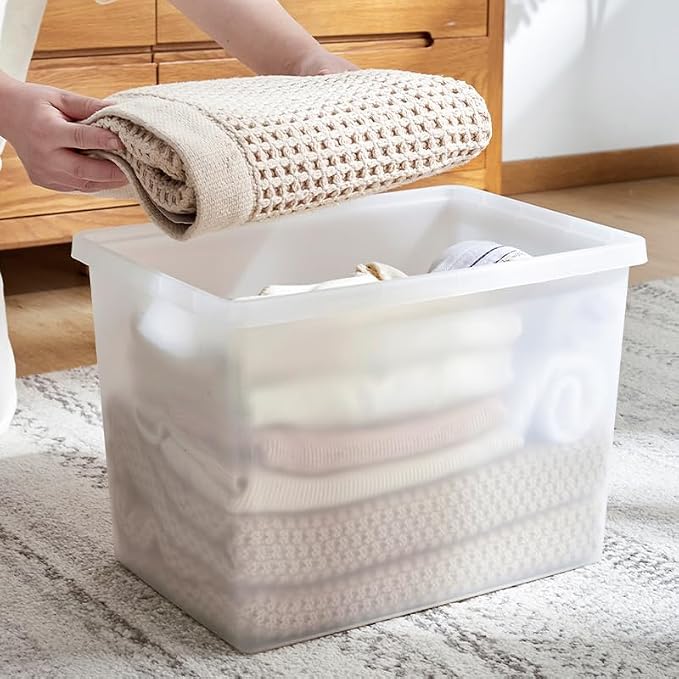 27 Quart Stackable Plastic Storage Bins - Image 5