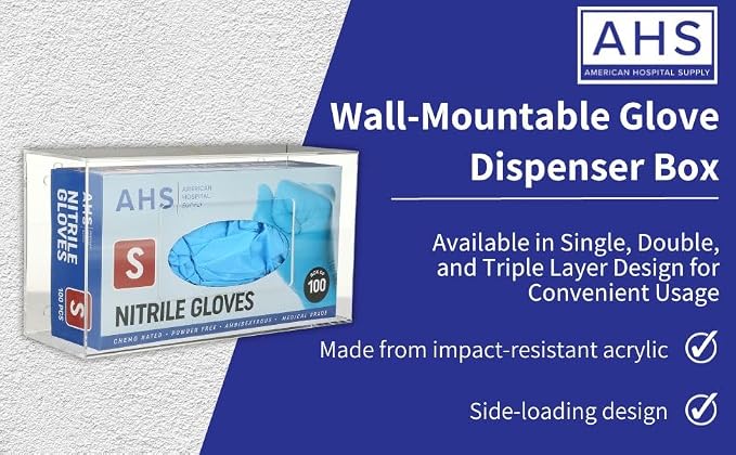 AMERICAN HOSPITAL SUPPLY Wall-Mount Double Glove Dispenser | Clear Acrylic - Image 6