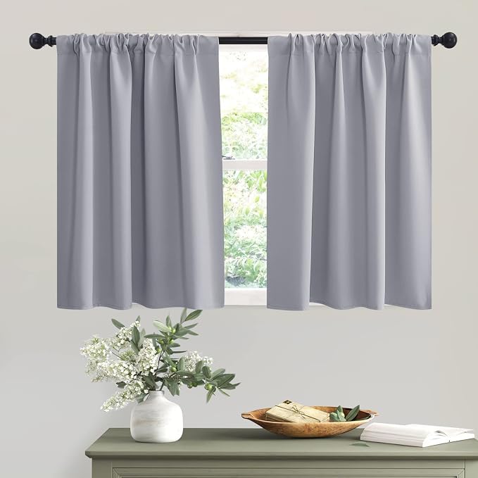 RYB HOME Blackout Curtains Small Window Decor Energy Efficiency Drapes by RYBHOME