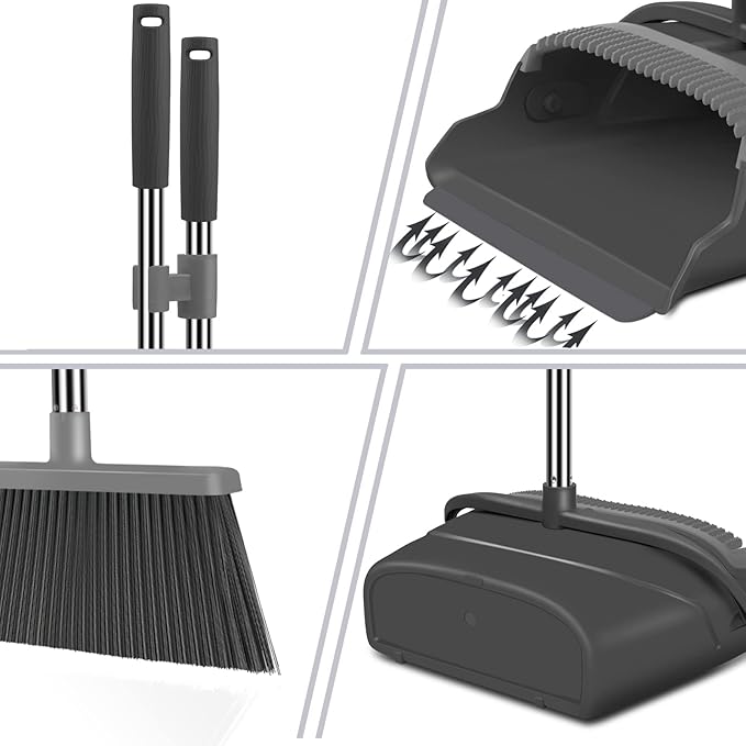 kelamayi Broom and Dustpan Set for Home, Indoor&Outdoor Sweeping, Stand Up - Image 3