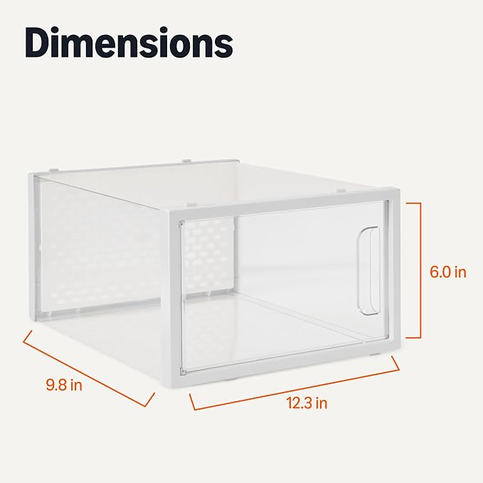 Amazon Basics Stackable and Foldable Clear Shoe Storage Organizer Box - Image 5