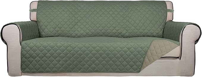 PureFit Reversible Quilted Sofa Cover, Water Resistant Slipcover Furniture by PureFit
