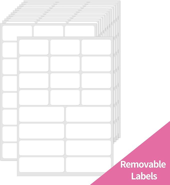 STARLIBOO White Removable Labels, Removable Colored Labels Stickers, by STARLIBOO