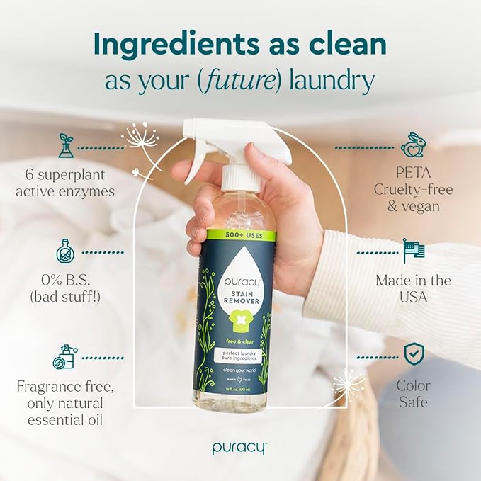 Puracy Stain Remover, Natural Based Travel and Laundry Stain Cleaner - Image 4
