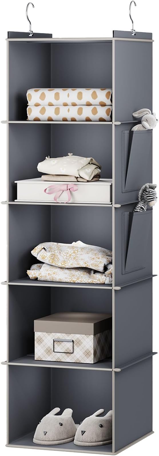 YOUDENOVA Hanging Closet Organizer, 5-Shelf Closet Hanging Storage Shelves by YOUDENOVA