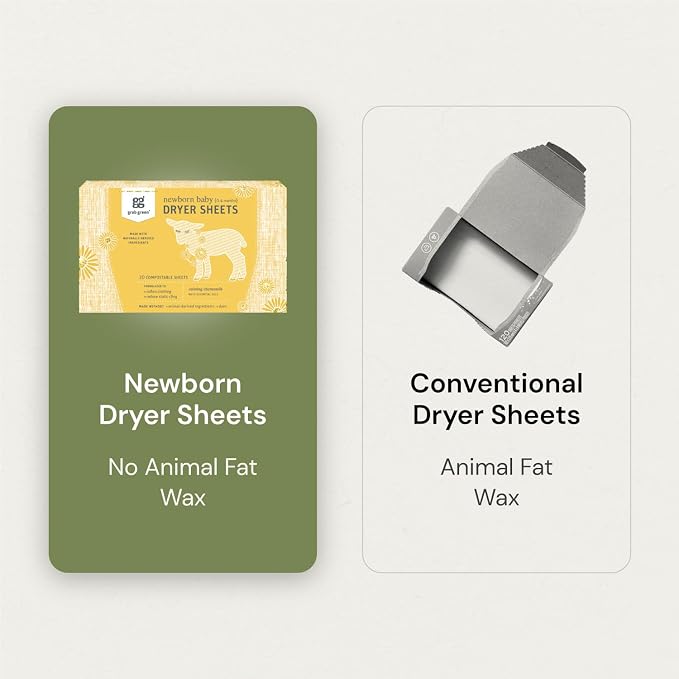 Grab Green Newborn Baby Dryer Sheets, 40 Sheets, Chamomile Scent, Plant and - Image 5