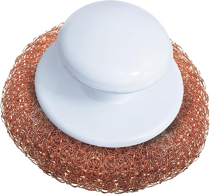 LOLA Copper Mesh Scouring Pad w/Comfort Knob, Heavy Duty Cleaning Pads by LolaProducts