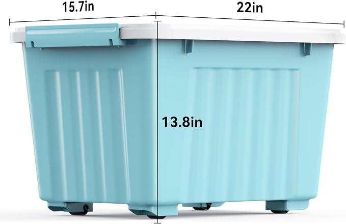 Nazhura 72 Quart Plastic Storage Bin, Stackable and Nestable Storage Boxes - Image 3
