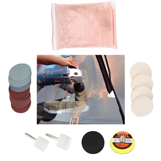 Windshield Scratch Remover Set Glass Polishing Kit Abrasive Discs Polish Pads - Image 4