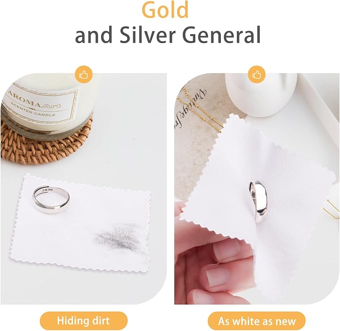 CATIFLIN 100pcs Jewelry Cleaning Cloth, Small Jewelry Polishing Cloth - Image 4
