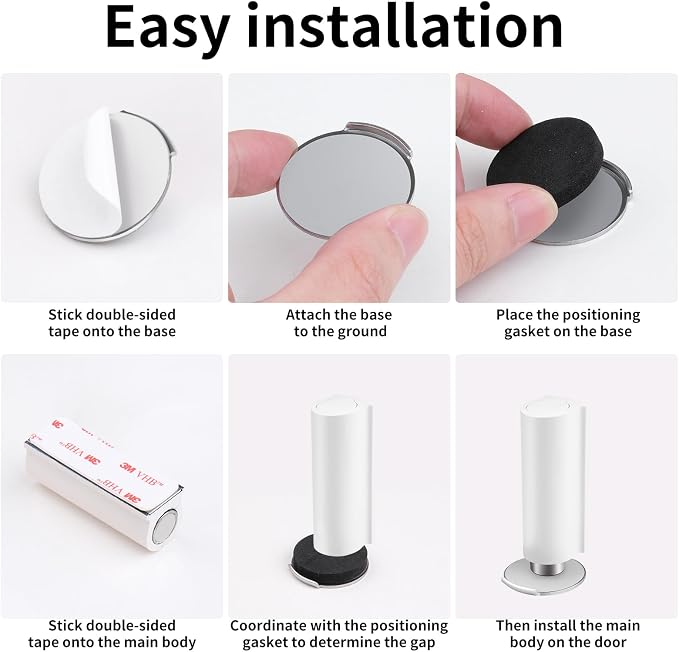 Magnetic Door Stoppers WYGWP Stainless Steel No Drilling Wedge Stops Heavy Duty - Image 5