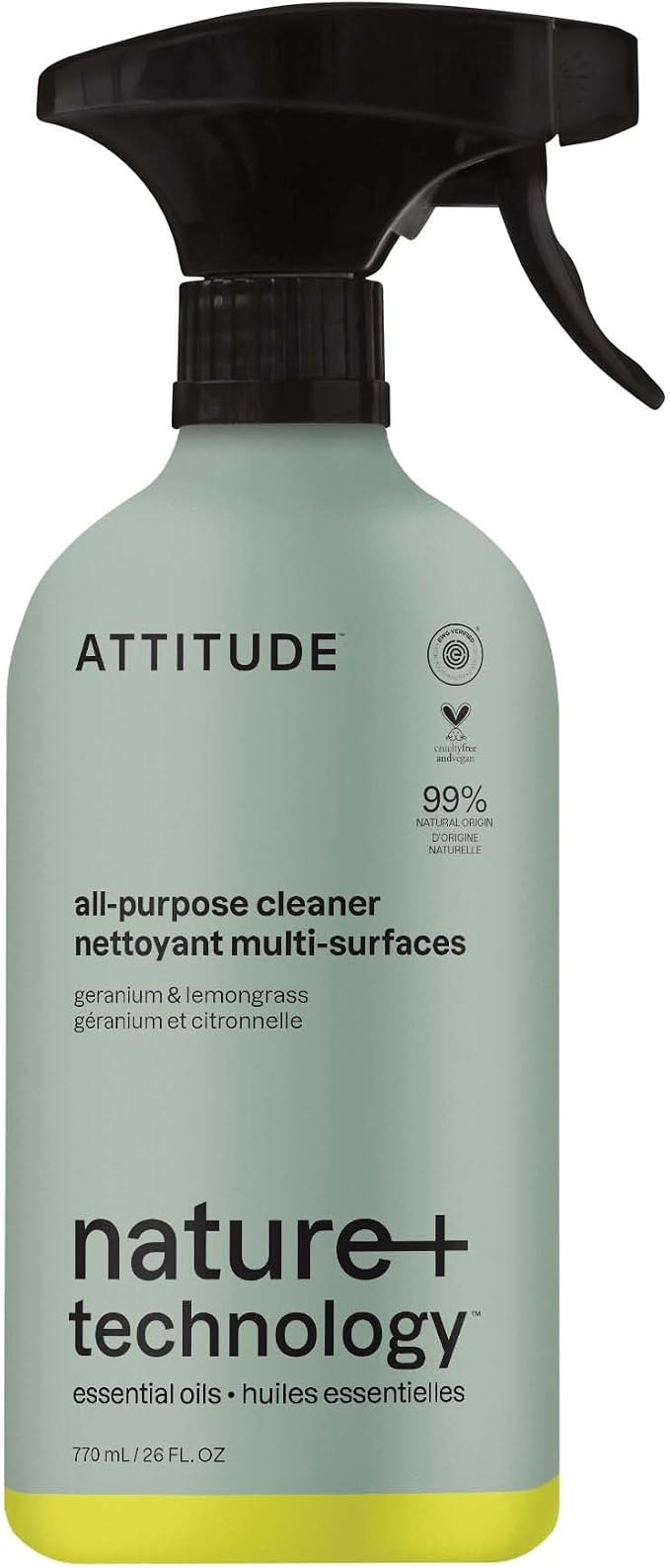 ATTITUDE All-Purpose Cleaner Spray, Natural Origin Ingredients, EWG Verified by ATTITUDE