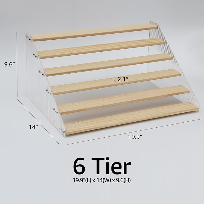 nianfeng Tiered Spice Rack, 6-Tier Spice Pantry Kitchen Cabinet Organizer - Image 6