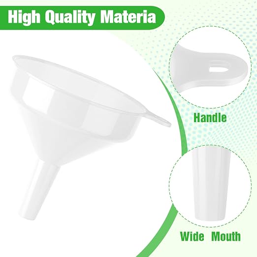 Honeydak 18 Pieces Multi-Purpose Plastic Funnels 4.7 Inch Wide Mouth Funnels - Image 3