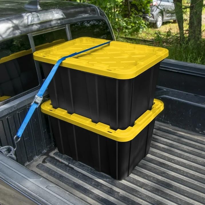 6 Pack 27 Gallon Storage Bins with Lids, Heavy Duty Plastic Storage Boxes