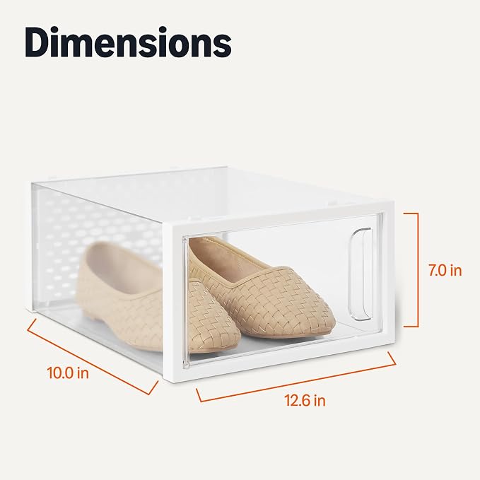 Amazon Basics Stackable and Foldable Clear Shoe Storage Organizer Box - Image 5