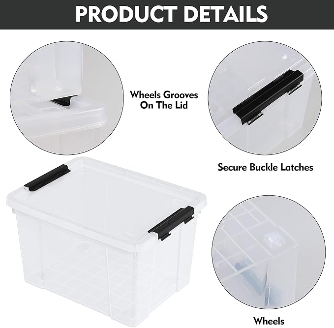 4-Pack Plastic Storage Bins - Image 3